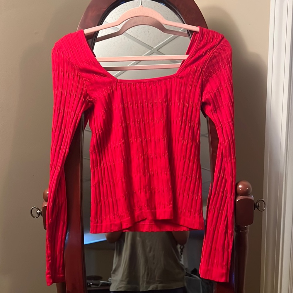 Red Ribbed B2K Long Sleeve. Size Medium.